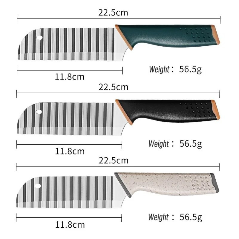 Nerūdijančio plieno bulvių peilis, daugiafunkcis bulvių bangavimo peilis, virtuvės buityje pjaustytų daržovių ir gruzdintų bulvyčių pjaustymo peilis
