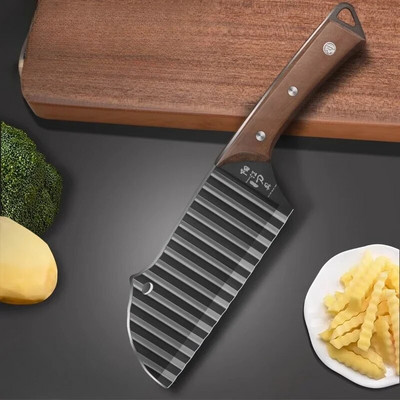 Wolf Tooth burgonya kés speciális kés, dinnye és gyümölcs hullám hullámos kés, konyhai zöldségvágó rozsdamentes acél kés TB9195