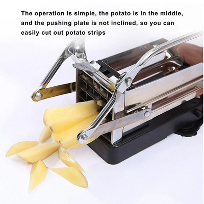 Tăiător manual de chipsuri de cartofi Cutter pentru cartofi prăjiți Mașină de tăiat cartofi din oțel inoxidabil Mașină de tocat fructe și legume Unelte de bucătărie