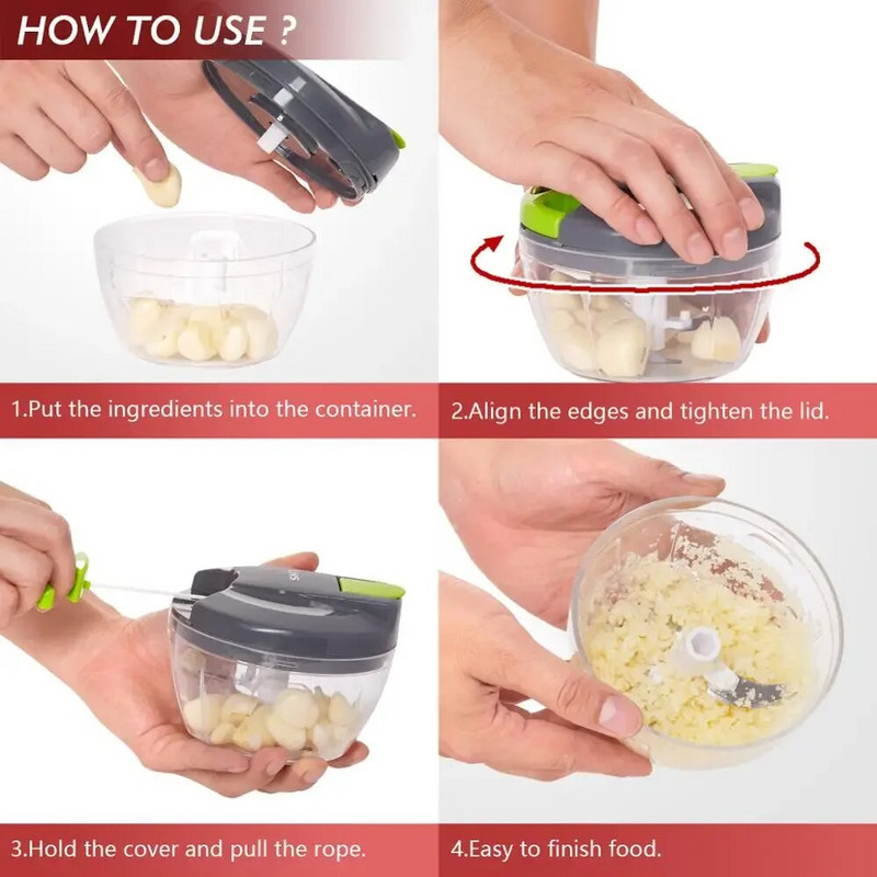 Ručna sjeckalica za hranu Kuhinjski procesor Povrće Voće Sjeckalica za meso Češnjak Sjeckalica za luk Naprave za muškarce Kuhinjski dodaci