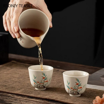 Китайска традиционна керамична чаша за чаша за пътешествие Чаша за медитация Изискана ръчно рисувана купа за чай Pu\'er Master Cup Аксесоари за сервиз за чай 50 ml