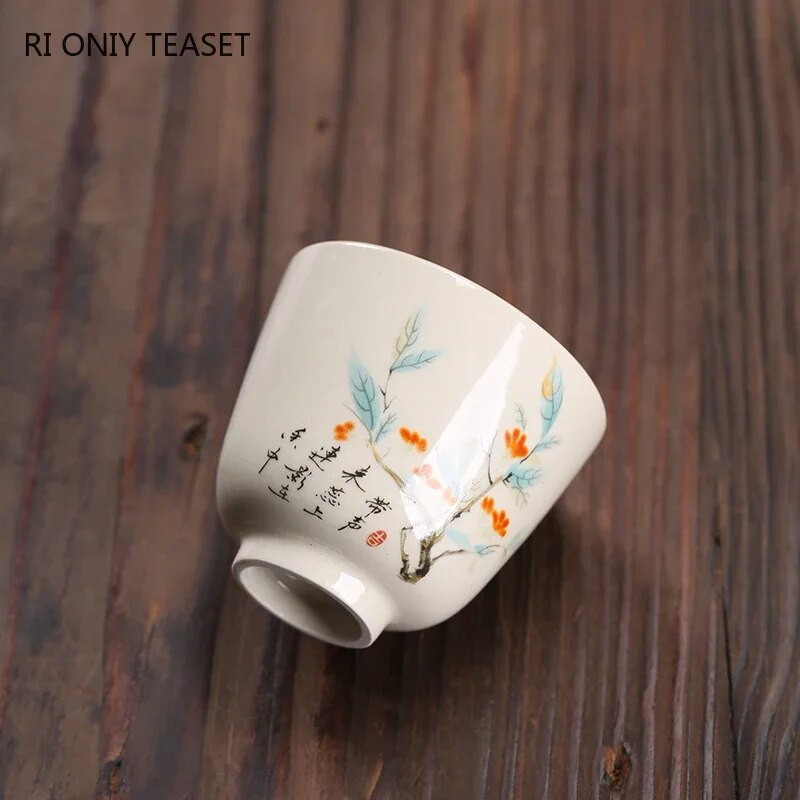 Kineska tradicionalna keramička šalica za šalicu za putnu meditaciju Izvrsna ručno oslikana zdjela za čaj Pu'er Master Cup Dodaci za set za čaj 50 ml