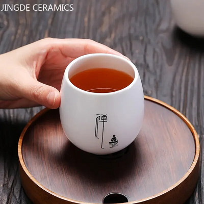 Japāņu keramikas tējas krūze Customize Zen parauga porcelāna tējas tase Pārnēsājama personīgā vienas krūzes tējas komplekta piederumi Master Cup 140ml