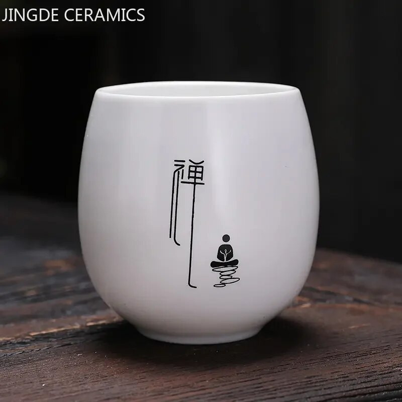 Japanska keramička šalica za čaj Prilagodite Zen uzorke Porculanska šalica za čaj Prijenosna osobna jedna šalica Set za čaj Dodatna oprema Master Cup 140 ml