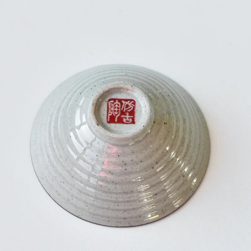 Antikvarinės keramikos „Fu“ arbatos puodelis Kūrybinis spausdinimas „Blessed Ceramic Senov“ kepurės puodelis Kinų Kungfu arbatos rinkinys arbatos ceremonijos priedai