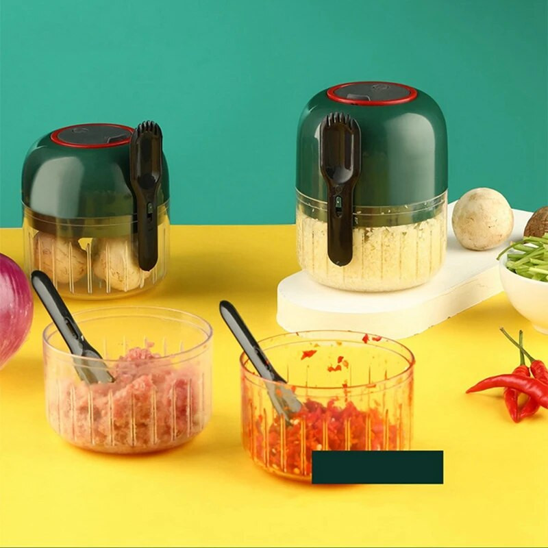 Električna sjeckalica za češnjak, cijedilica za povrće, mlin za meso, bežični mini stroj za gnječenje češnjaka, kuhinjski alat