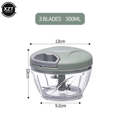 1PC kućanski ručni mlinci za meso Višenamjenski ručni sokovnik Blender 5 oštrica Kuhinjski procesori Kuhinjski alati