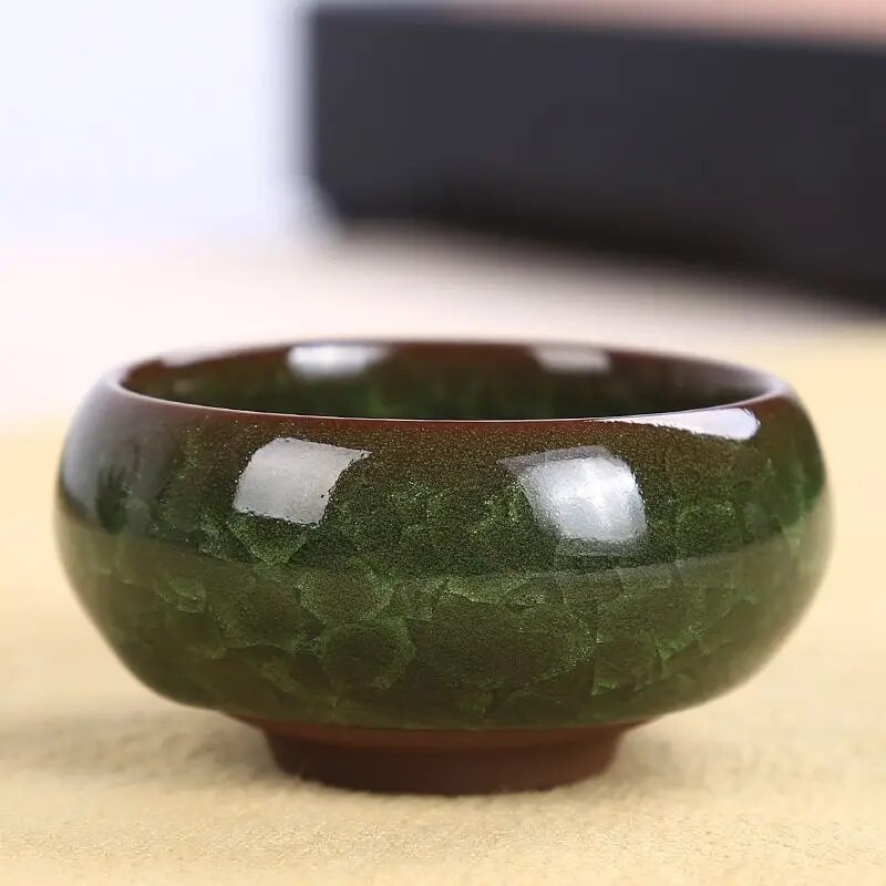 Jégrepedezett mázmintás lila agyag teáscsésze japán kis teáscsésze kerámia kungfu teaeszközök zamatos mini virágcserép 1 DB LE238