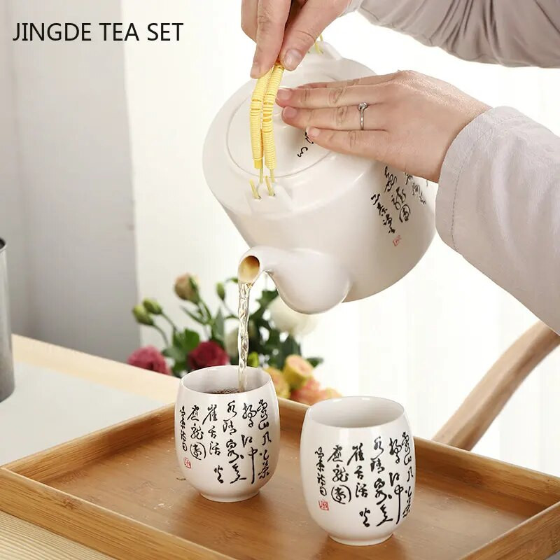1db kínai kerámia teáscsésze kézzel készített fehér porcelán teáscsészék Kávés bögre csésze Mester teáskészlet Kiegészítők Háztartási italok