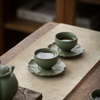 1 бр. Японска керамична чаша за чай Ръчно изработена керамична купа за чай Чаша за медитация при пътуване Изящна майсторска чаша Домакински комплект за чай 70 ml