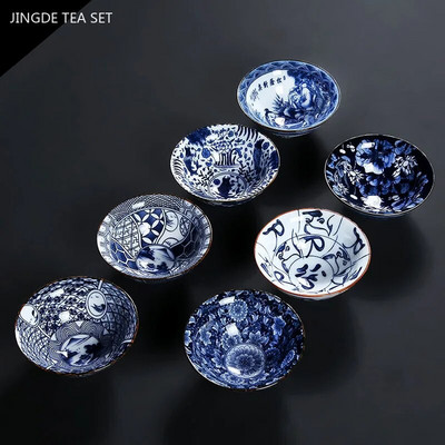 50 ml Jingdezhen kék-fehér porcelán teáscsésze Kínai kerámia teáscsésze Hordozható személyi egycsészes hagyományos retro teáskészlet