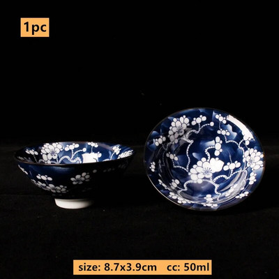 50 ml Jingdezhen kék-fehér porcelán teáscsésze Kínai kerámia teáscsésze Hordozható személyi egycsészes hagyományos retro teáskészlet