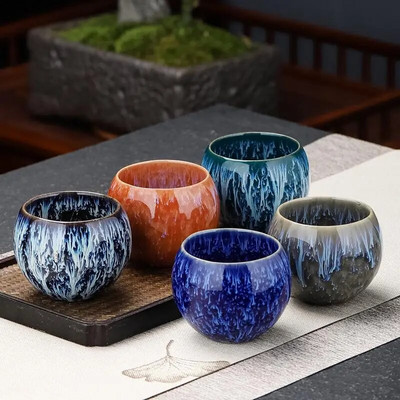 JIA GUI LUO kerámia teáscsészék, Tazas De Ceramica, kávéscsészék, kínai teáscsésze, kemencecsere teáscsésze, I115, 130 ml