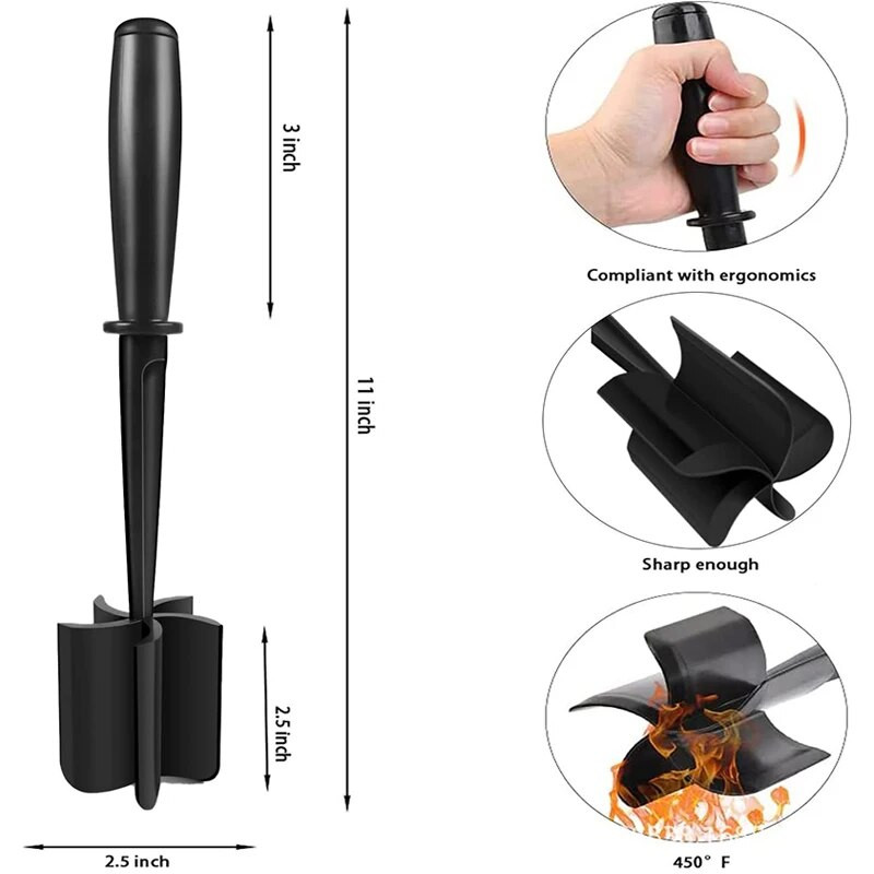 Virtuvės mėsos smulkintuvas maltos jautienos trintuvo maišymo, malimo ir smulkinimo mentele Mėsos grandiklis mėsai malti