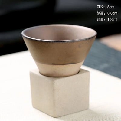 1kom 90 ml Japanska šalica za sake Latte Mini šalica Šalica za čaj INS Keramički kreativni lijevak Izvrsna šalica za kavu Šalica za čaj od grube keramike