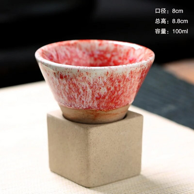 1kom 90 ml Japanska šalica za sake Latte Mini šalica Šalica za čaj INS Keramički kreativni lijevak Izvrsna šalica za kavu Šalica za čaj od grube keramike