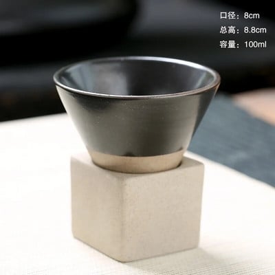 1kom 90 ml Japanska šalica za sake Latte Mini šalica Šalica za čaj INS Keramički kreativni lijevak Izvrsna šalica za kavu Šalica za čaj od grube keramike