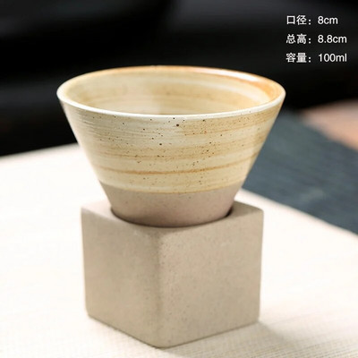 1kom 90 ml Japanska šalica za sake Latte Mini šalica Šalica za čaj INS Keramički kreativni lijevak Izvrsna šalica za kavu Šalica za čaj od grube keramike