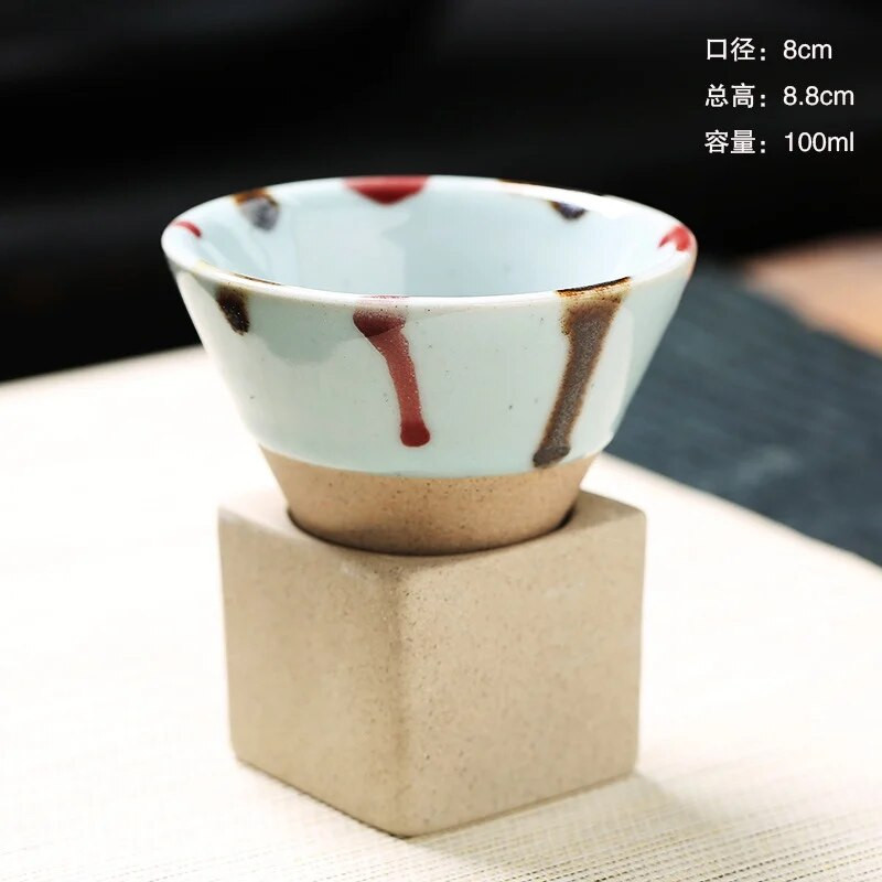 1kom 90 ml Japanska šalica za sake Latte Mini šalica Šalica za čaj INS Keramički kreativni lijevak Izvrsna šalica za kavu Šalica za čaj od grube keramike