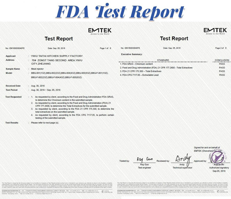Igla za puretinu od nehrđajućeg čelika Šprica za začine Roštilj Injektor za okus mesa Alati za kuhanje Dodatak štrcaljke za marinadu za umak