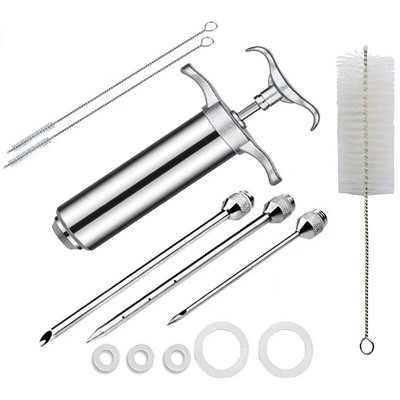 Roštilj za ubrizgavanje marinade za meso od nehrđajućeg čelika 2oz Injekcija začina za marinadu za puretinu Injectora Alat za kuhanje