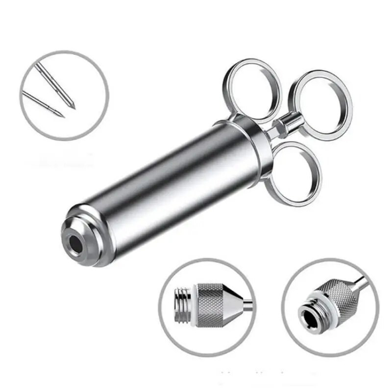 Roštilj za ubrizgavanje marinade za meso od nehrđajućeg čelika 2oz Injekcija začina za marinadu za puretinu Injectora Alat za kuhanje