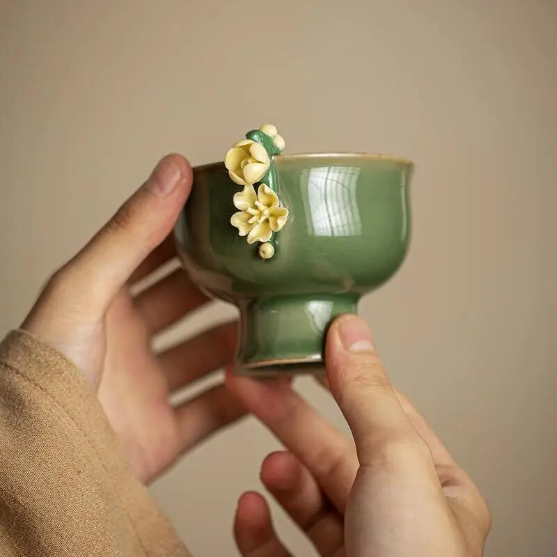 Retro pehar Šalica za čaj Šalica za čaj Kreativna majstorska šalica Keramička ručna izrada prstohvata Mala zdjelica za čaj Kung Fu Set za čaj Šalica za čaj Zdjela za čaj