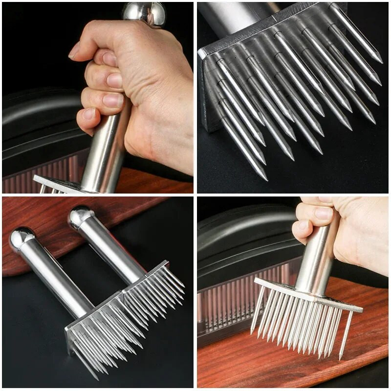 Kuhinjska igla za mekano meso od nehrđajućeg čelika Profesionalni alat za omekšavanje mesa za mekani goveđi odrezak Čekić za svinjske kotlete