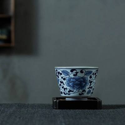 Jingdezhen kék-fehér porcelán teáscsésze porcelán KungFu teáskészlet teáscsésze Illatos-illatos csésze egytálos mesterpohár tálak