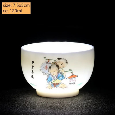 1vnt Kinijos balto porceliano arbatos puodelis Kelioninis nešiojamas arbatos puodelis Mažas arbatos dubuo Boutique Keraminis Įdomus arbatos rinkinys Namų gėrimai