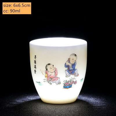 1vnt Kinijos balto porceliano arbatos puodelis Kelioninis nešiojamas arbatos puodelis Mažas arbatos dubuo Boutique Keraminis Įdomus arbatos rinkinys Namų gėrimai