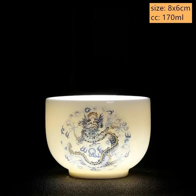 1vnt Kinijos balto porceliano arbatos puodelis Kelioninis nešiojamas arbatos puodelis Mažas arbatos dubuo Boutique Keraminis Įdomus arbatos rinkinys Namų gėrimai