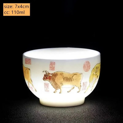 1vnt Kinijos balto porceliano arbatos puodelis Kelioninis nešiojamas arbatos puodelis Mažas arbatos dubuo Boutique Keraminis Įdomus arbatos rinkinys Namų gėrimai