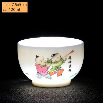 1vnt Kinijos balto porceliano arbatos puodelis Kelioninis nešiojamas arbatos puodelis Mažas arbatos dubuo Boutique Keraminis Įdomus arbatos rinkinys Namų gėrimai