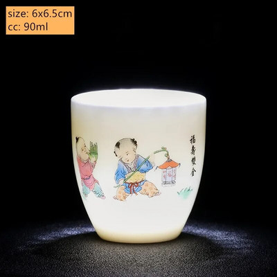 1vnt Kinijos balto porceliano arbatos puodelis Kelioninis nešiojamas arbatos puodelis Mažas arbatos dubuo Boutique Keraminis Įdomus arbatos rinkinys Namų gėrimai