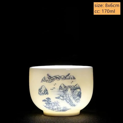 1vnt Kinijos balto porceliano arbatos puodelis Kelioninis nešiojamas arbatos puodelis Mažas arbatos dubuo Boutique Keraminis Įdomus arbatos rinkinys Namų gėrimai