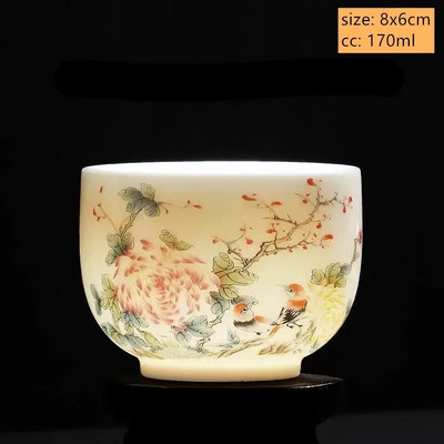 1vnt Kinijos balto porceliano arbatos puodelis Kelioninis nešiojamas arbatos puodelis Mažas arbatos dubuo Boutique Keraminis Įdomus arbatos rinkinys Namų gėrimai