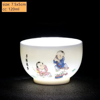 1vnt Kinijos balto porceliano arbatos puodelis Kelioninis nešiojamas arbatos puodelis Mažas arbatos dubuo Boutique Keraminis Įdomus arbatos rinkinys Namų gėrimai