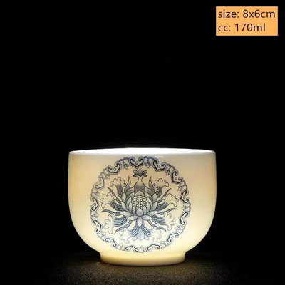 1vnt Kinijos balto porceliano arbatos puodelis Kelioninis nešiojamas arbatos puodelis Mažas arbatos dubuo Boutique Keraminis Įdomus arbatos rinkinys Namų gėrimai