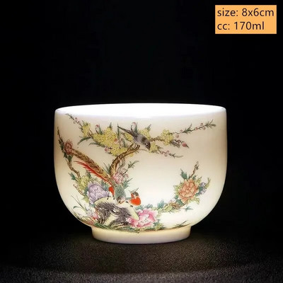 1vnt Kinijos balto porceliano arbatos puodelis Kelioninis nešiojamas arbatos puodelis Mažas arbatos dubuo Boutique Keraminis Įdomus arbatos rinkinys Namų gėrimai