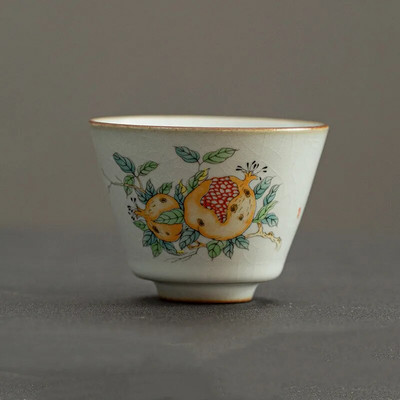 Retro Ru Kiln Teac Cup Persimmon Keramička glavna šalica za čaj Osobna jedna šalica Boutique Tea Set Dodaci Posuđe za kućanstvo