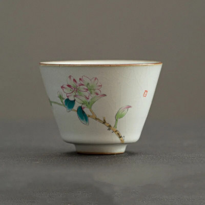 Retro Ru Kiln Teac Cup Persimmon Keramička glavna šalica za čaj Osobna jedna šalica Boutique Tea Set Dodaci Posuđe za kućanstvo