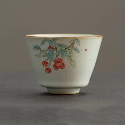 Retro Ru Kiln Teac Cup Persimmon Keramička glavna šalica za čaj Osobna jedna šalica Boutique Tea Set Dodaci Posuđe za kućanstvo