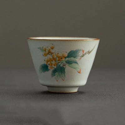 Retro Ru Kiln Teac Cup Persimmon Keramička glavna šalica za čaj Osobna jedna šalica Boutique Tea Set Dodaci Posuđe za kućanstvo