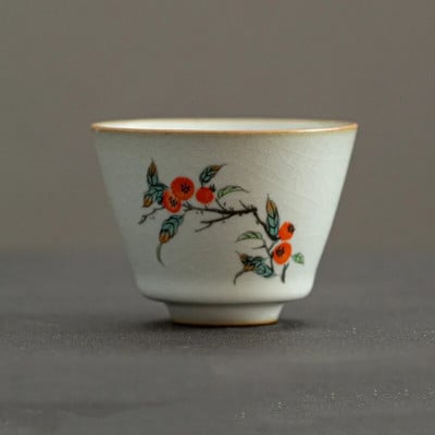 Retro Ru Kiln Teac Cup Persimmon Keramička glavna šalica za čaj Osobna jedna šalica Boutique Tea Set Dodaci Posuđe za kućanstvo