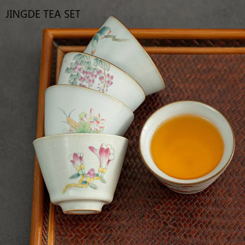 Retro Ru Kiln Teac Cup Persimmon Keramička glavna šalica za čaj Osobna jedna šalica Boutique Tea Set Dodaci Posuđe za kućanstvo