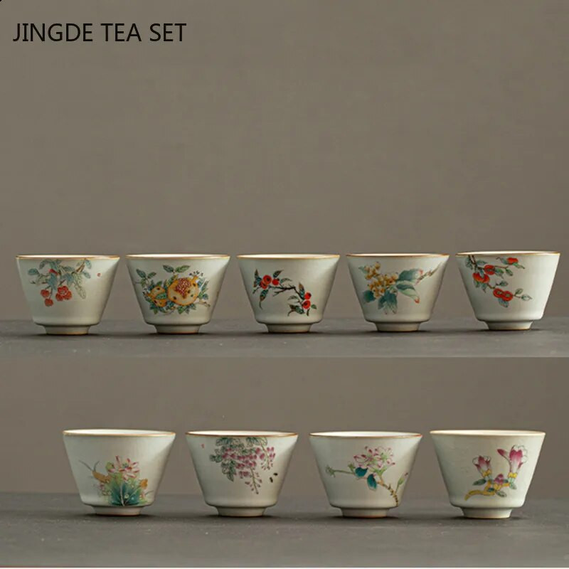 Retro Ru Kiln Teac Cup Persimmon Keramička glavna šalica za čaj Osobna jedna šalica Boutique Tea Set Dodaci Posuđe za kućanstvo