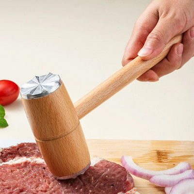 Aluminij i drvo Metal Meat Mallet Tenderiser Odrezak Govedina Piletina Hammer Kitchen