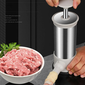 Ръчна машина за пълнене на колбаси Неръждаема стомана Вертикален производител на колбаси Тръби за пълнене на колбаси за семеен дропшиппинг