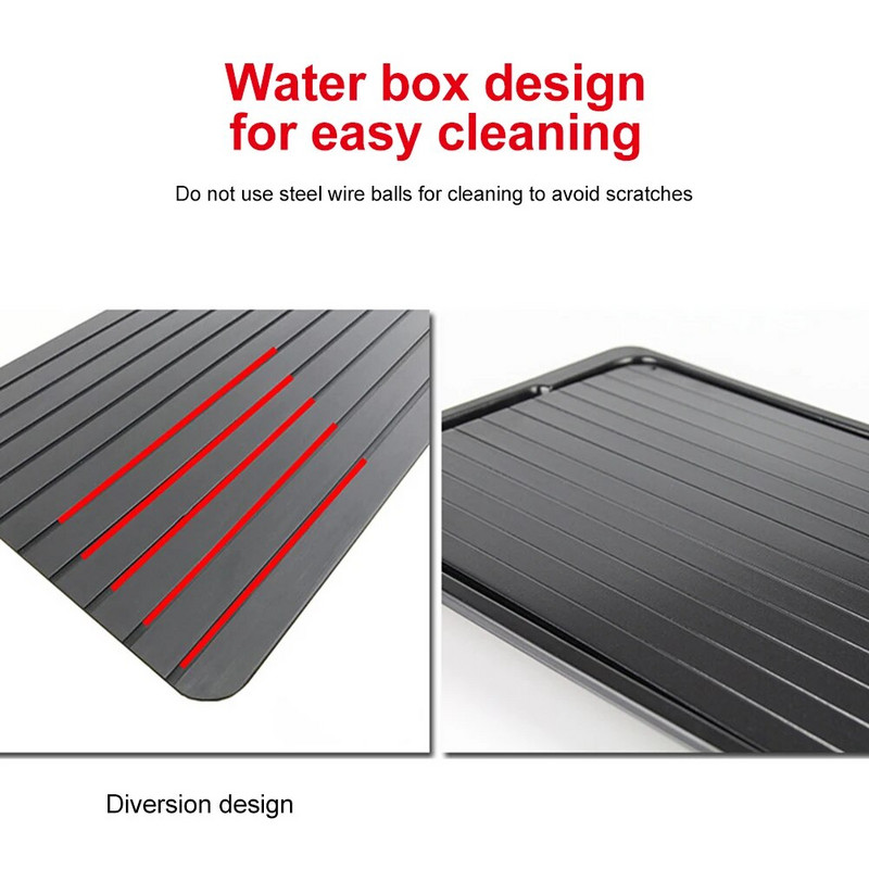 1 rinkinys greito atitirpinimo padėklas su vandens talpykla Šaldytos mėsos atitirpinimo maisto atšildymo lėkštės plokštės virtuvės prietaisų priedai